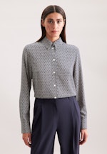 Hemdbluse aus Viskose mit Print in Dunkelblau |  Seidensticker Onlineshop