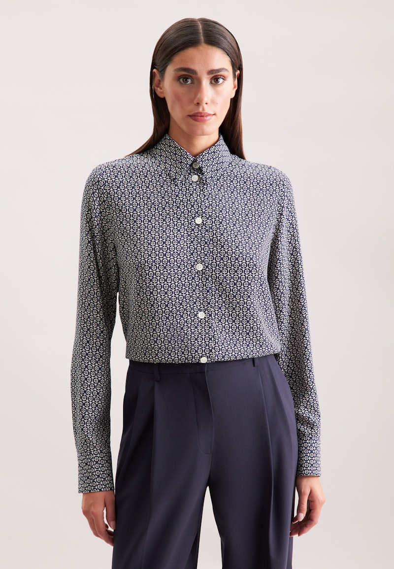 Hemdbluse aus Viskose mit Print