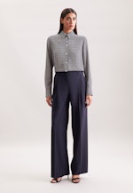 Hemdbluse aus Viskose mit Print in Dunkelblau |  Seidensticker Onlineshop