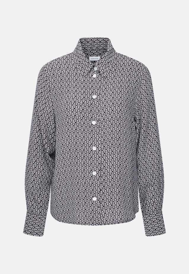 Hemdbluse aus Viskose mit Print in Dunkelblau |  Seidensticker Onlineshop