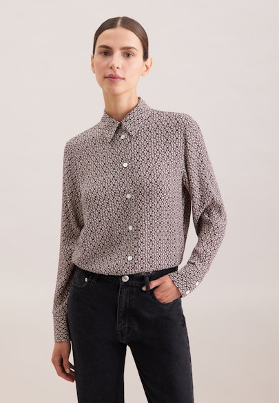 Hemdbluse aus Viskose mit Print in Rot |  Seidensticker Onlineshop