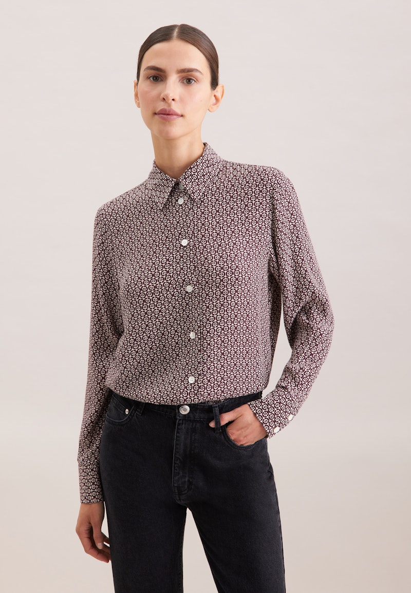 Hemdbluse aus Viskose mit Print