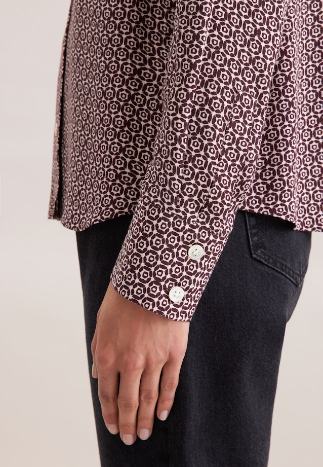 Hemdbluse aus Viskose mit Print in Rot |  Seidensticker Onlineshop