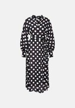 Blusenkleid in strukturierter Ware mit Tupfenprint in Schwarz |  Seidensticker Onlineshop