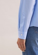 Schluppenbluse aus Baumwolltwill in Hellblau |  Seidensticker Onlineshop