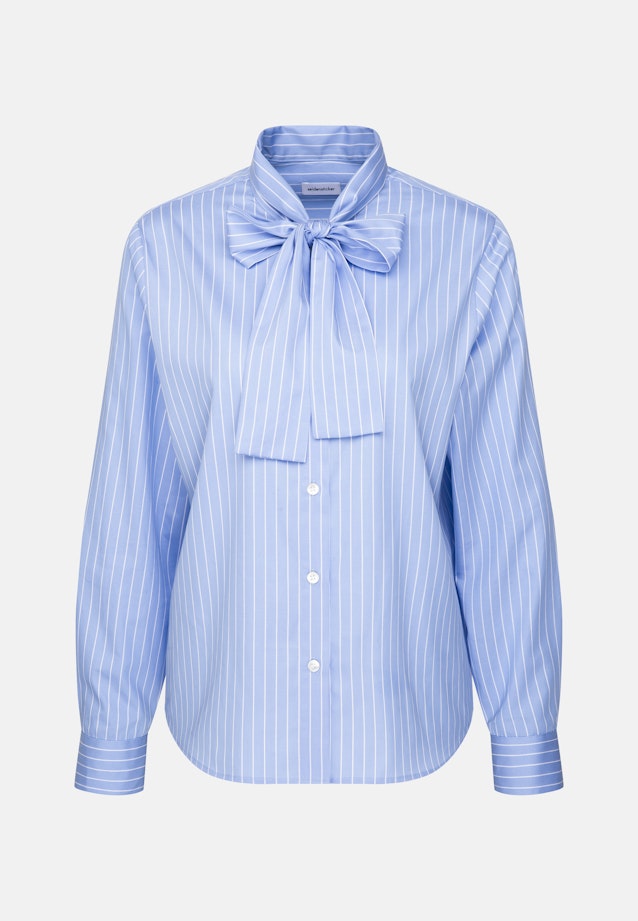 Schluppenbluse aus Baumwolltwill in Hellblau |  Seidensticker Onlineshop