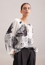 Raglanbluse mit Schleifendetails aus Satin in Ecru |  Seidensticker Onlineshop