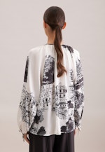 Raglanbluse mit Schleifendetails aus Satin in Ecru |  Seidensticker Onlineshop