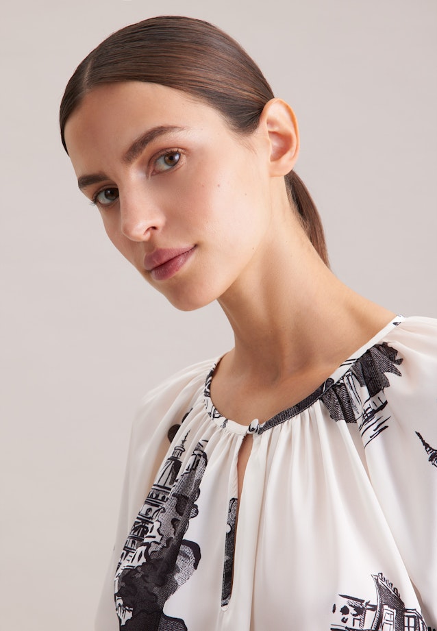 Raglanbluse mit Schleifendetails aus Satin in Ecru |  Seidensticker Onlineshop