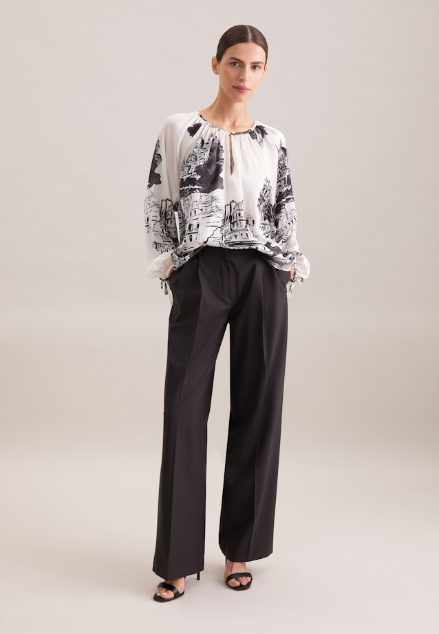 Raglanbluse mit Schleifendetails aus Satin in Ecru |  Seidensticker Onlineshop