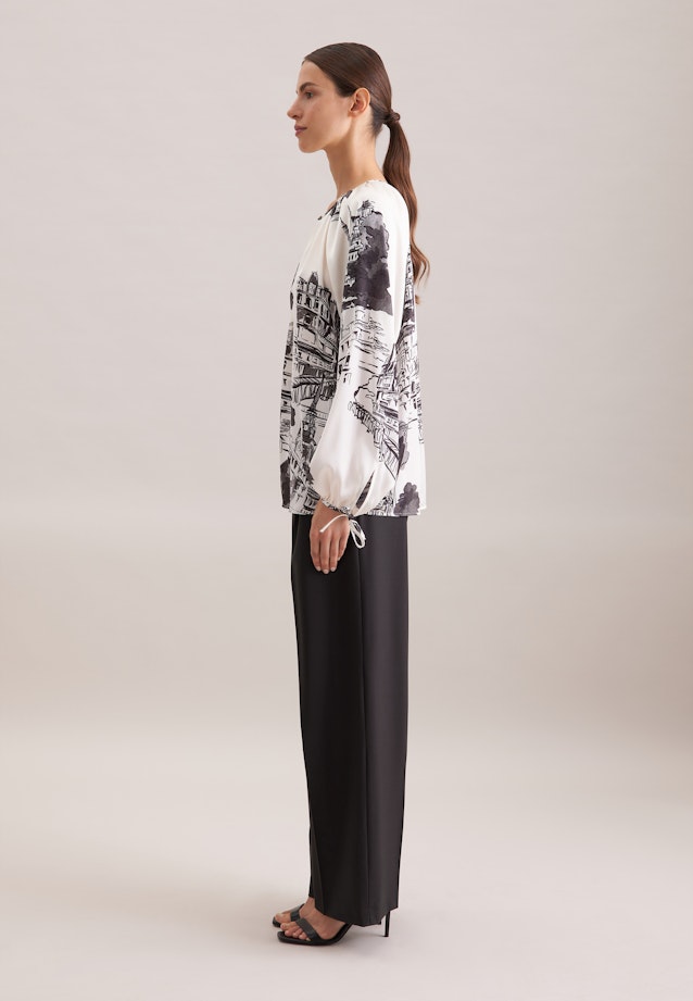 Raglanbluse mit Schleifendetails aus Satin in Ecru |  Seidensticker Onlineshop