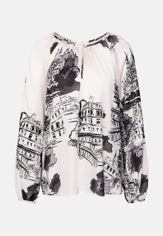 Raglanbluse mit Schleifendetails aus Satin in Ecru | Seidensticker Onlineshop
