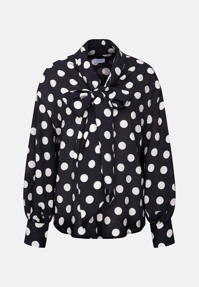 Schluppenbluse in strukturierter Ware mit Tupfenprint in Schwarz |  Seidensticker Onlineshop