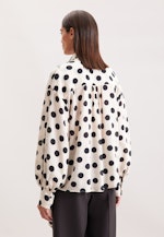 Schluppenbluse in strukturierter Ware mit Tupfenprint in Ecru |  Seidensticker Onlineshop