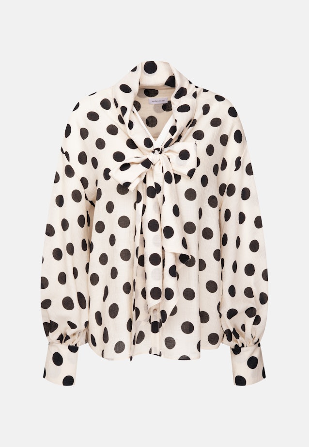 Schluppenbluse in strukturierter Ware mit Tupfenprint in Ecru |  Seidensticker Onlineshop