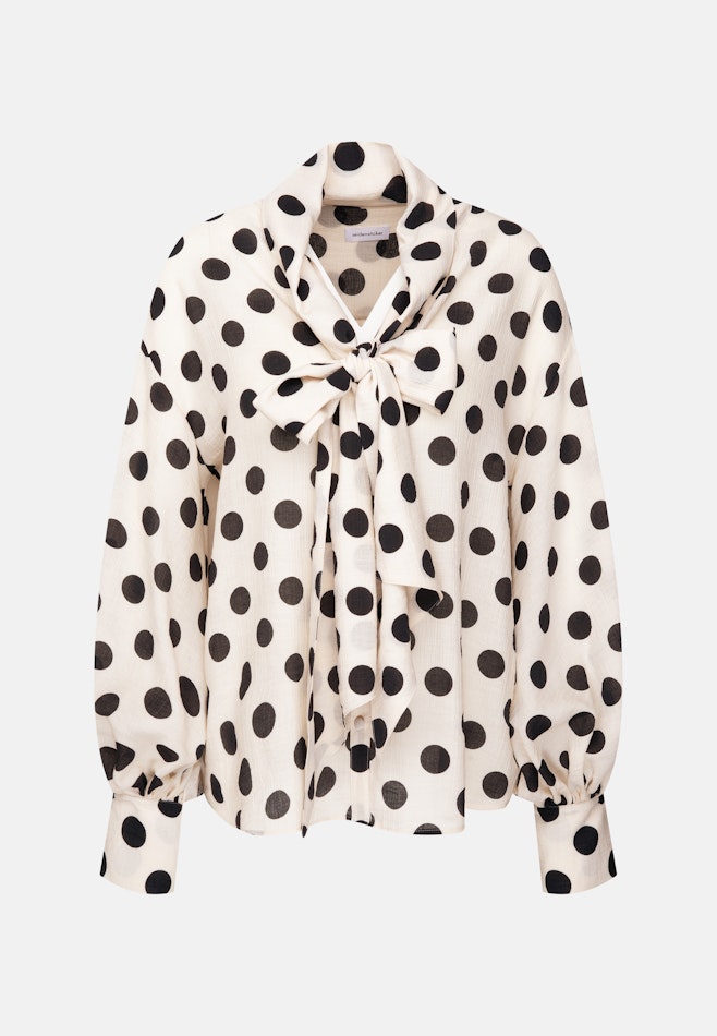 Schluppenbluse in strukturierter Ware mit Tupfenprint in Ecru | Seidensticker Onlineshop