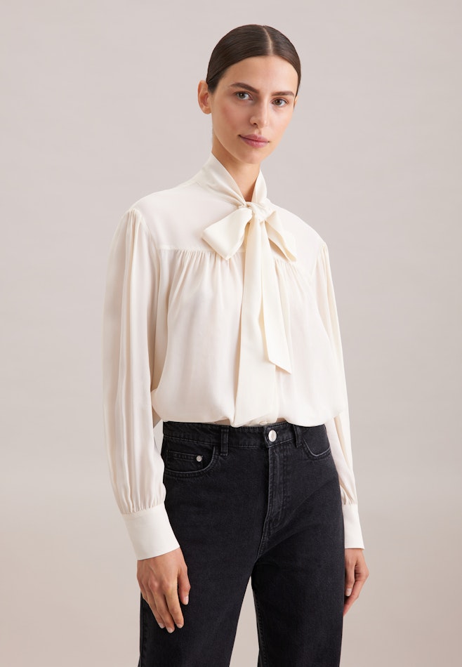 Schluppenbluse aus Viskose- Chiffon in Weiß | Seidensticker Onlineshop