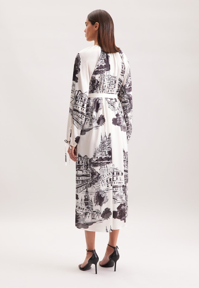 Robe raglan avec détails d¿arc et ceinture en satin dans Ecru | Boutique en ligne Seidensticker