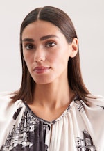 Raglankleid mit Schleifendetails und Taillengürtel aus Satin in Ecru |  Seidensticker Onlineshop