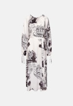 Raglankleid mit Schleifendetails und Taillengürtel aus Satin in Ecru |  Seidensticker Onlineshop