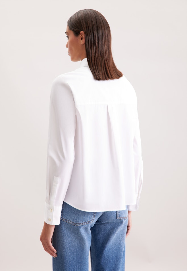 Hemdbluse mit tiefer Passe dans Blanc | Boutique en ligne Seidensticker