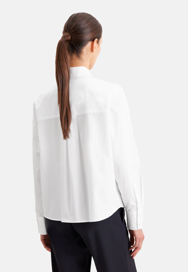 Shirt Blouse with Low Yoke in Weiß | Seidensticker online shop