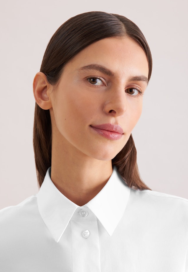 Hemdbluse mit tiefer Passe in Weiß |  Seidensticker Onlineshop