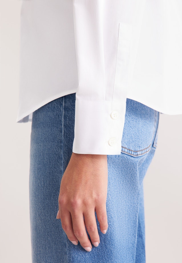 Hemdbluse mit tiefer Passe in Weiß |  Seidensticker Onlineshop