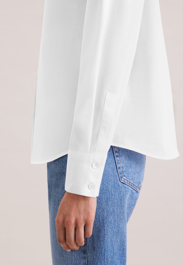 Hemdbluse mit tiefer Passe in Wihte |  Seidensticker Onlineshop