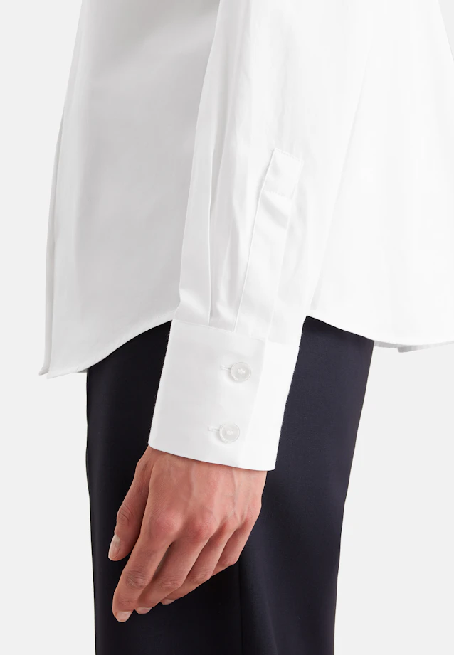 Shirt Blouse with Low Yoke in Weiß |  Seidensticker Onlineshop