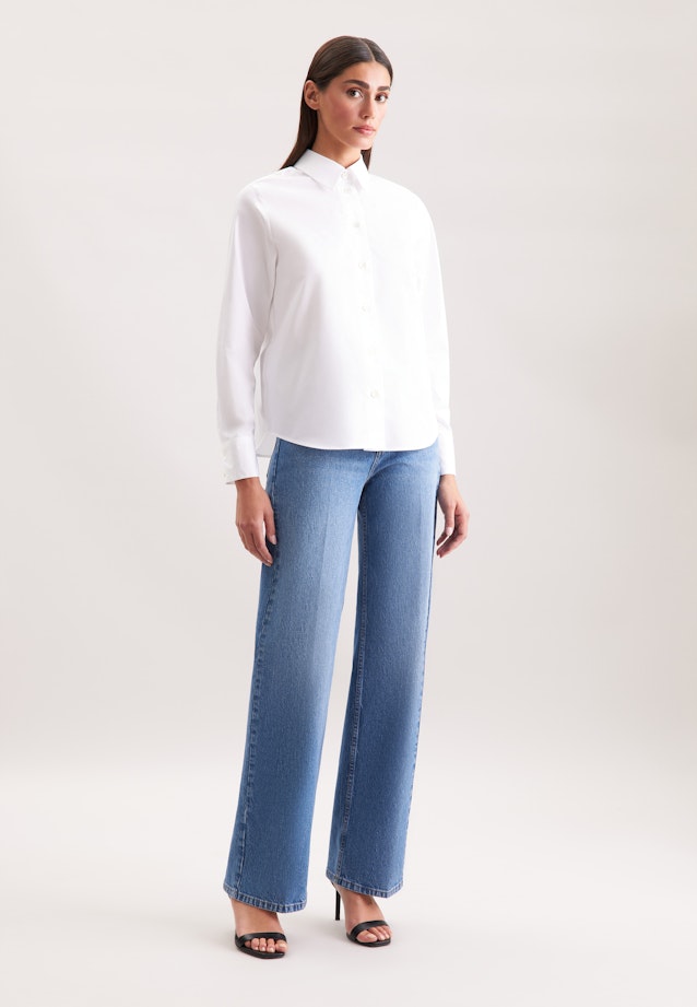 Hemdbluse mit tiefer Passe in Weiß |  Seidensticker Onlineshop