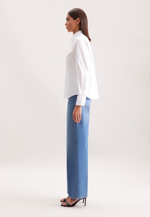 Hemdbluse mit tiefer Passe in Weiß |  Seidensticker Onlineshop