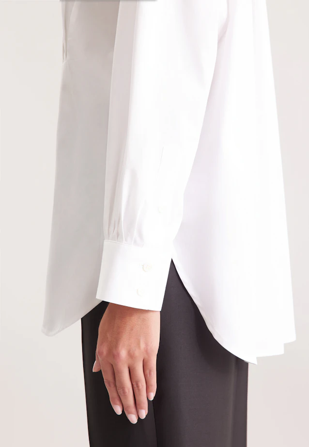 Oversized Hemdbluse mit Plastron in Weiß |  Seidensticker Onlineshop