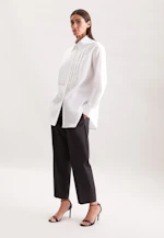 Oversized Hemdbluse mit Plastron in Weiß |  Seidensticker Onlineshop