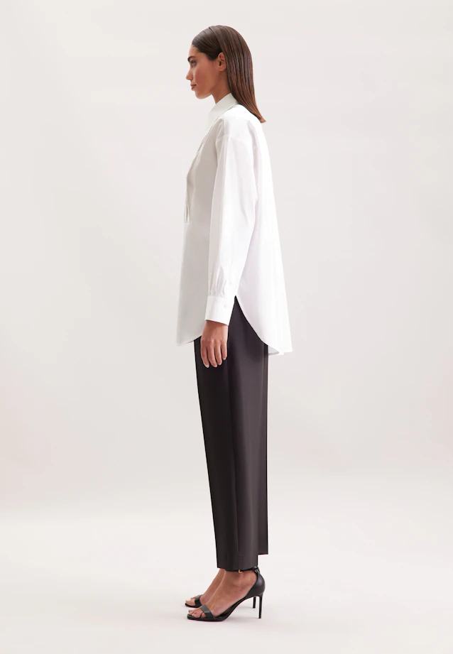 Oversized Hemdbluse mit Plastron in Weiß |  Seidensticker Onlineshop