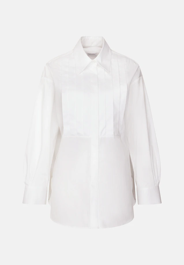 Oversized Hemdbluse mit Plastron in Weiß |  Seidensticker Onlineshop