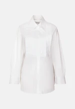 Oversized Hemdbluse mit Plastron in Weiß |  Seidensticker Onlineshop