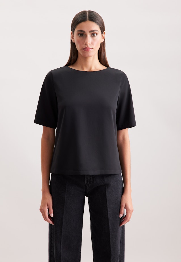 Shirtbluse in A- Linie aus fließender Ware in Schwarz |  Seidensticker Onlineshop