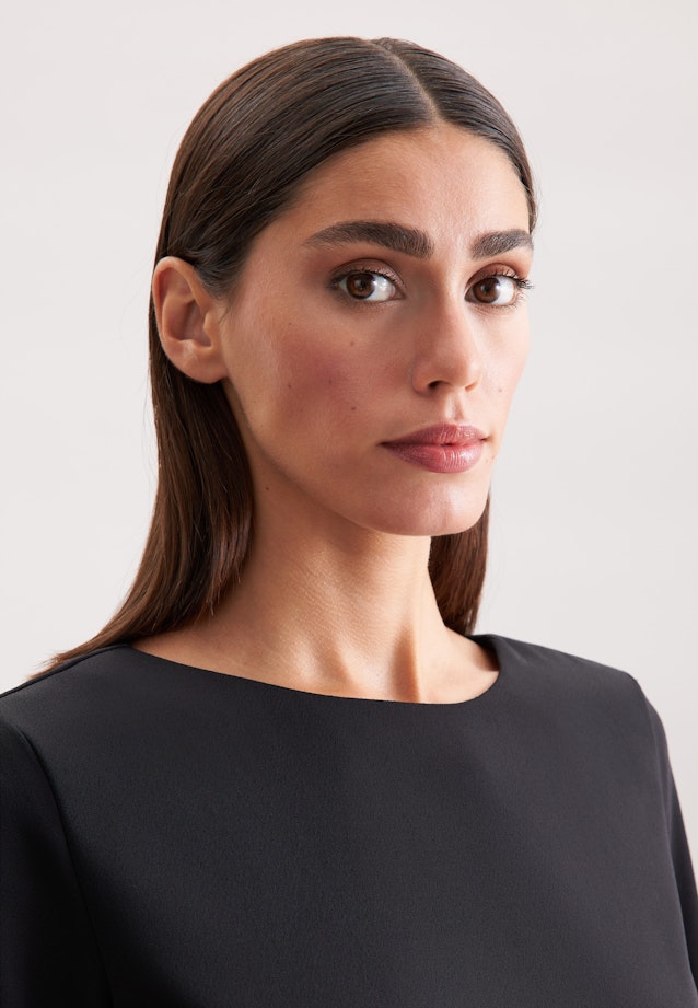 Shirtbluse in A- Linie aus fließender Ware in Schwarz |  Seidensticker Onlineshop