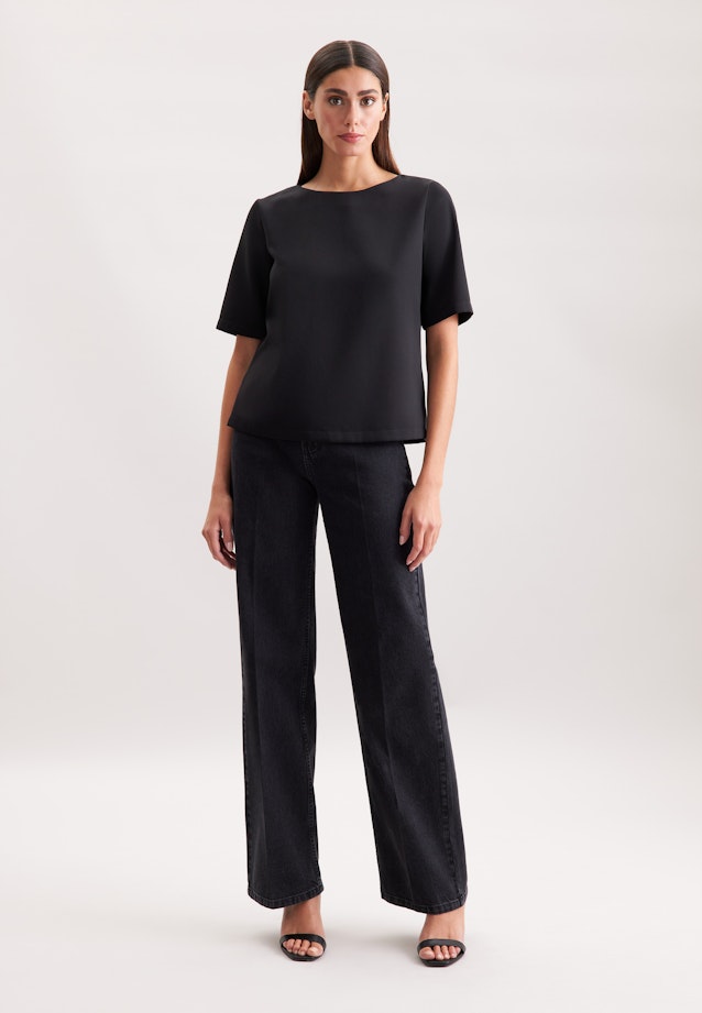 Shirtbluse in A- Linie aus fließender Ware in Schwarz |  Seidensticker Onlineshop