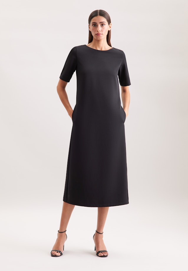 Shirtkleid in A- Linie aus fließender Ware in Schwarz |  Seidensticker Onlineshop