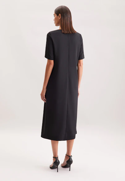 Shirtkleid in A- Linie aus fließender Ware in Schwarz |  Seidensticker Onlineshop