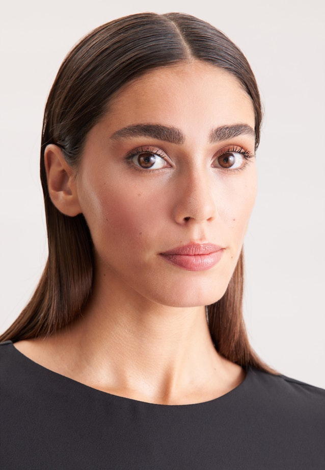 Shirtkleid in A- Linie aus fließender Ware in Schwarz |  Seidensticker Onlineshop