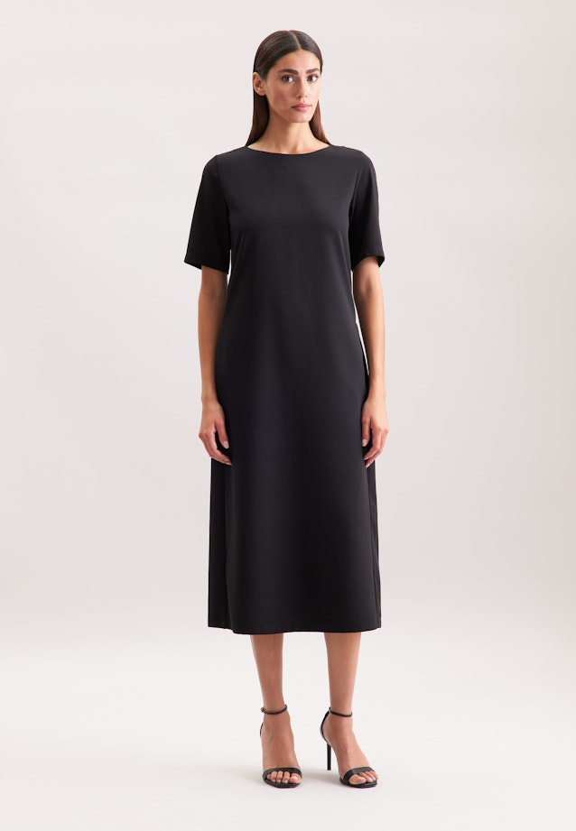 Shirtkleid in A- Linie aus fließender Ware in Schwarz |  Seidensticker Onlineshop