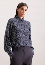 Hemdbluse mit Tupfenprint in Dunkelblau |  Seidensticker Onlineshop