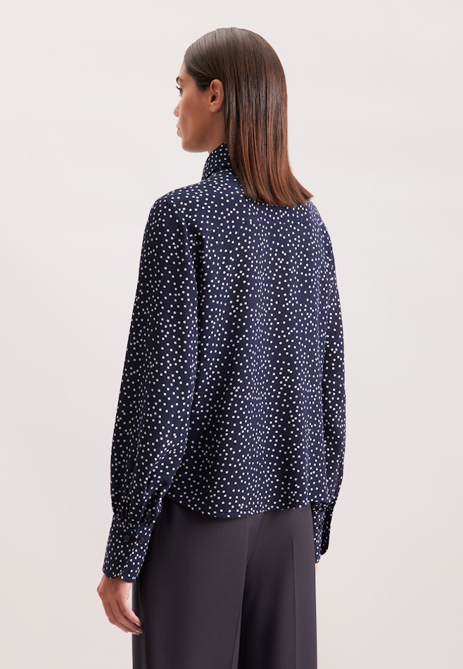Hemdbluse mit Tupfenprint in Dunkelblau | Seidensticker online shop