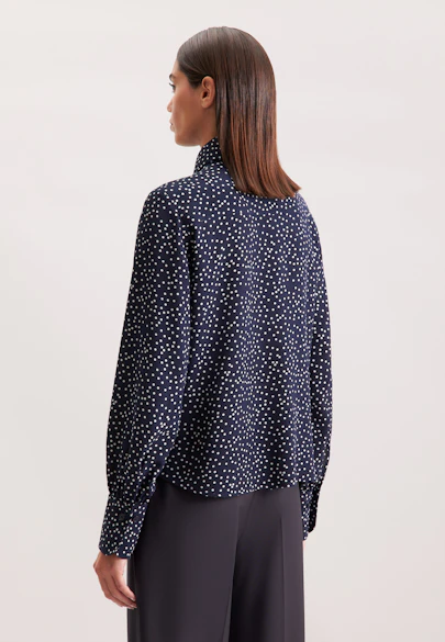 Hemdbluse mit Tupfenprint in Dunkelblau |  Seidensticker Onlineshop