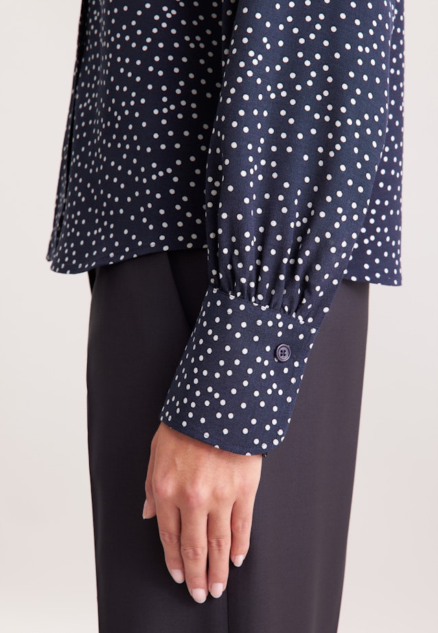 Hemdbluse mit Tupfenprint in Dunkelblau |  Seidensticker Onlineshop