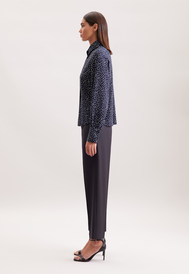 Hemdbluse mit Tupfenprint in Dunkelblau |  Seidensticker Onlineshop