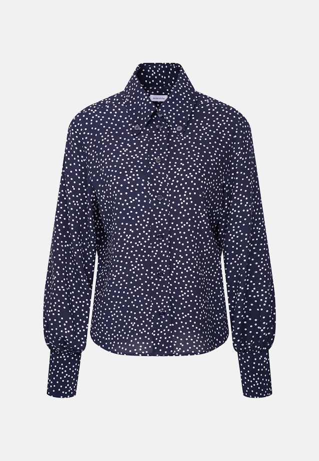 Hemdbluse mit Tupfenprint in Dunkelblau |  Seidensticker Onlineshop